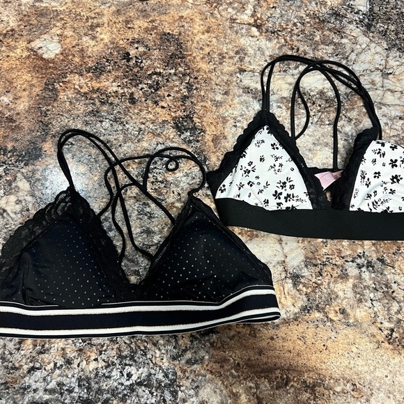 Black and White Lace Bralette Set - Picture 1 of 8